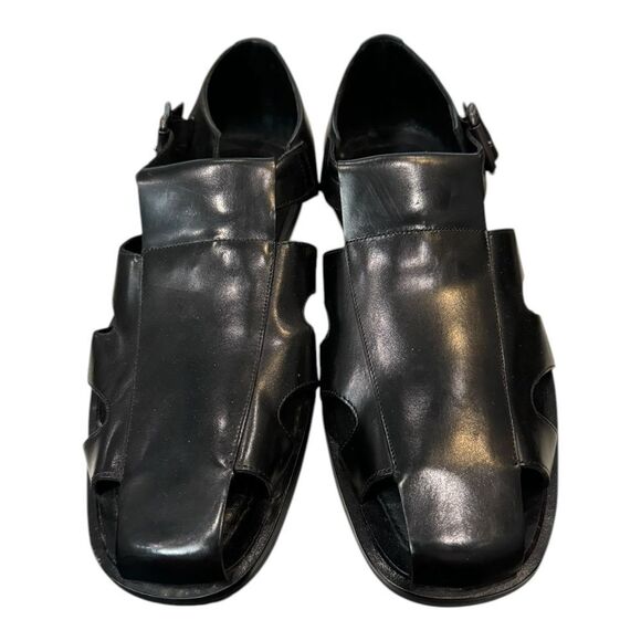 New Mezlan Collins Black Leather Closed Toe Dress Sandals 9 main image 6